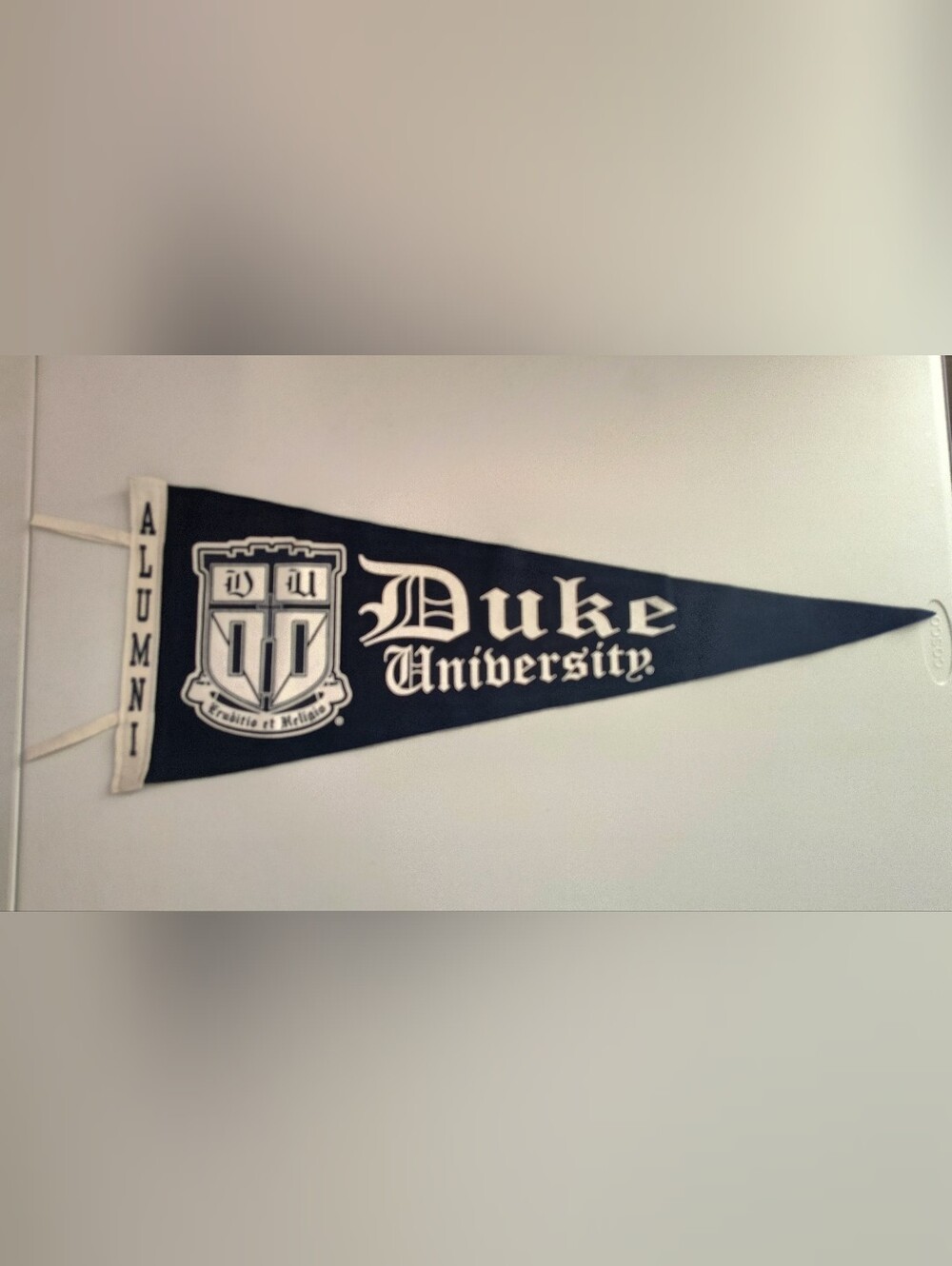 Vintage Alumni Duke University Felt College Pennant Blue School Seal Blue Devils